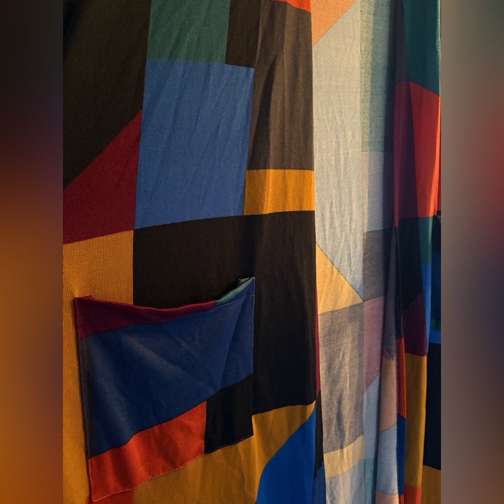 LuLaRoe Sarah Cardigan; Multicolor Geometric - Picture 4 of 4